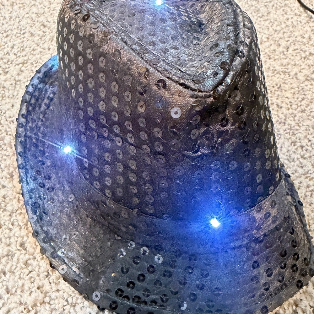 MJ Sequin/lighten up Black Fedora Hat
